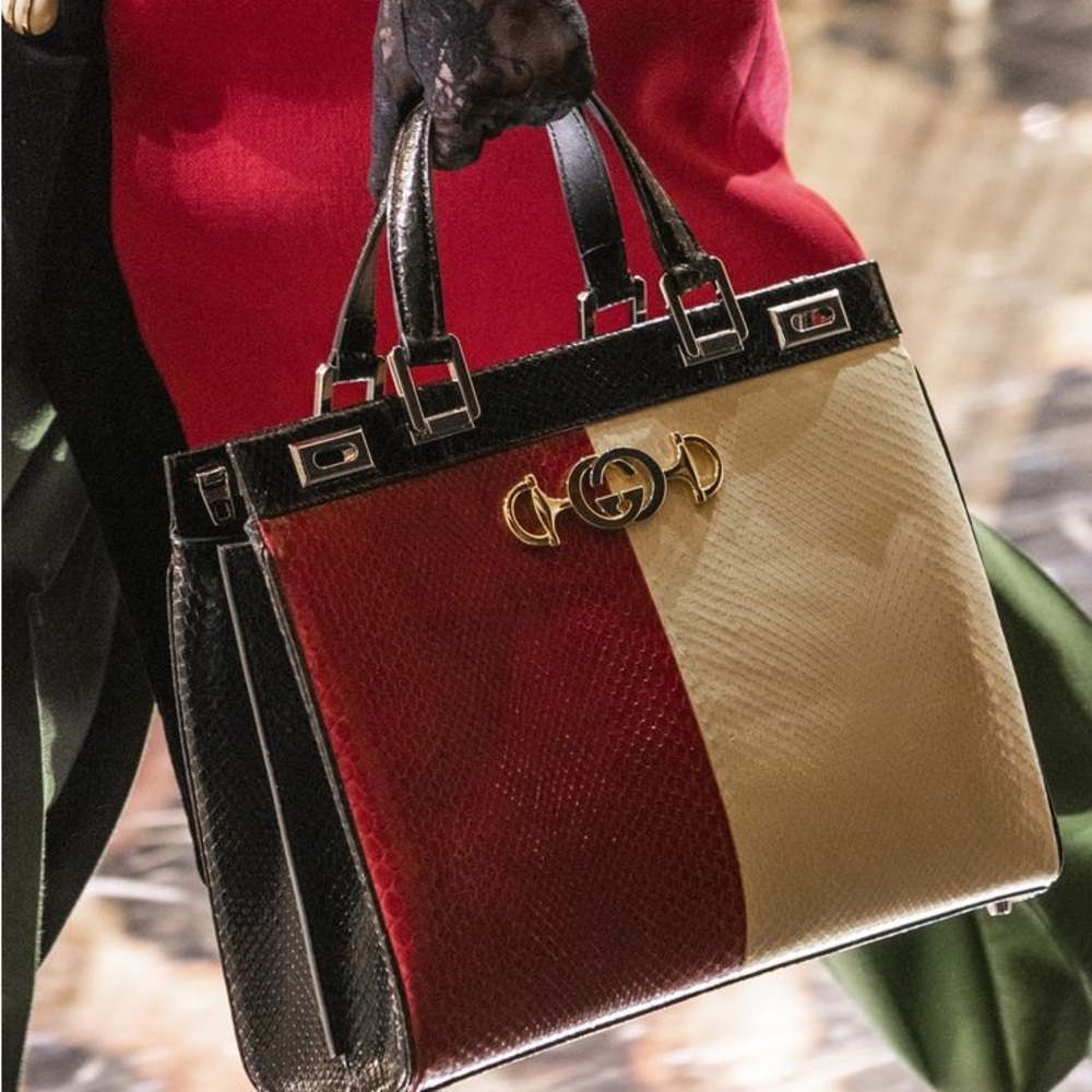 Gucci Python Colorblock Horsebit GG Zumi Shoulder Bag - Picture 9 of 9